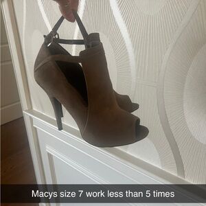 Brown Peep-Toe Heels